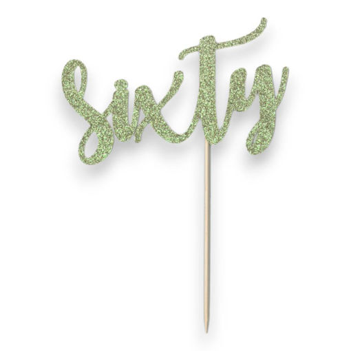 Picture of SIXTY CAKE TOPPER L.GOLD GLITTER